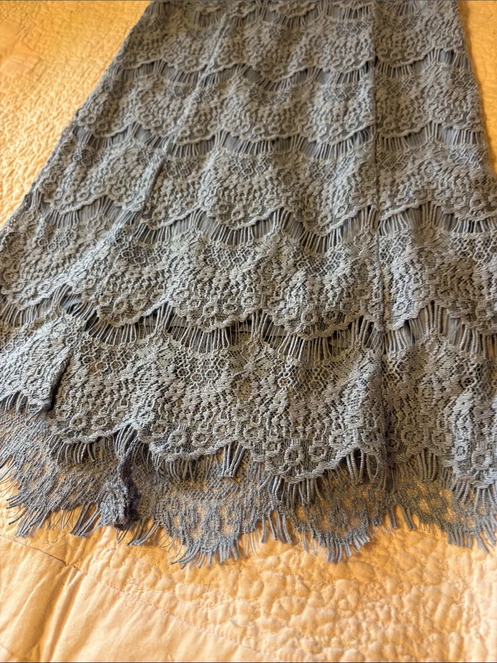 Free People Dusty Blue Crochet Lace Midi Dress